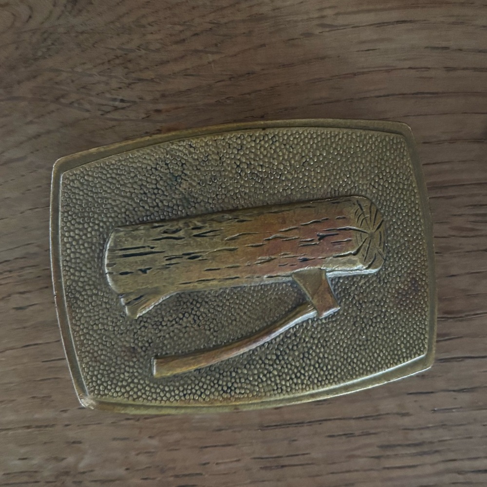 Vintage boy scouts BSA brass woodcut Belt Buckle